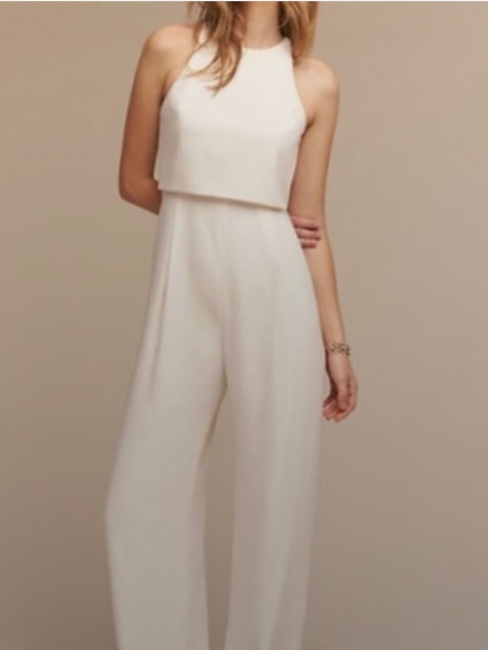 Jill Jill Stuart Ivory Crepe Jumpsuit Size 2